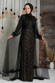  Gold Turkish Hijab Prom Dress 54410GOLD - 1