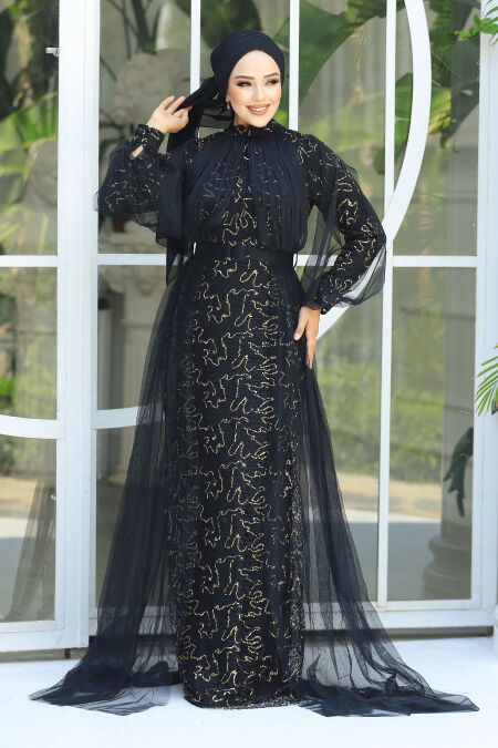  Gold Turkish Hijab Prom Dress 54410GOLD - NEVA STYLE