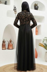  Plus Size Gold Hijab Engagement Dress 9160GOLD - 2