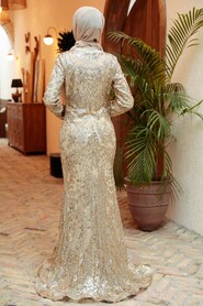  Elegant Gold Modest Evening Dress 951GOLD - 2
