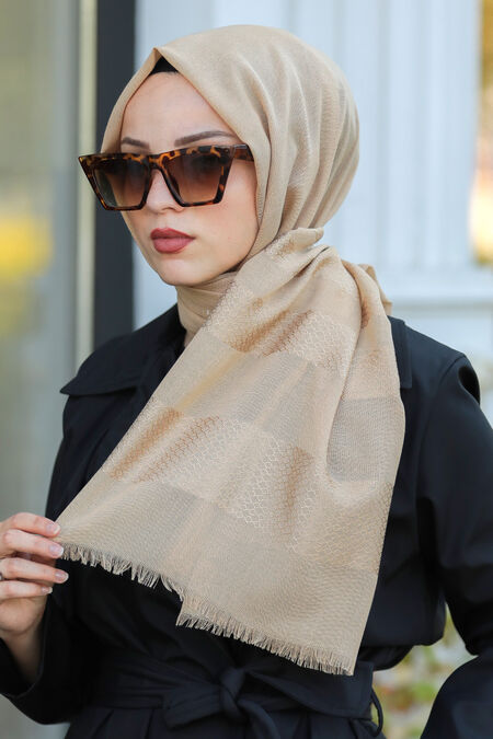 Gold Hijab Shawl 7532GOLD - NEVA STYLE