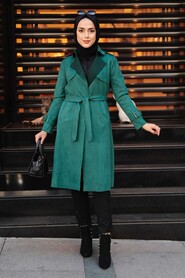 Green Hijab Coat 72070Y - 2
