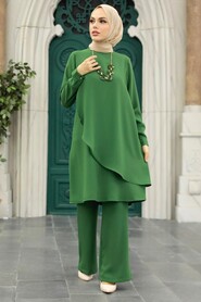 Green Hijab Double Suit 52301Y - 1