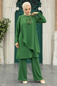 Green Hijab Double Suit 52301Y - 2