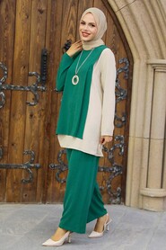 Green Hijab Double Suit 5235Y - 2