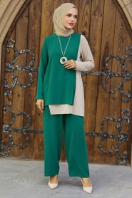 Green Hijab Double Suit 5235Y - 3