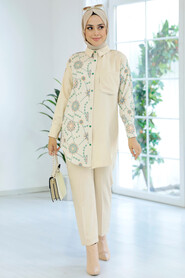 Green Hijab Double Suit 9032Y - 1