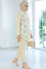 Green Hijab Double Suit 9032Y - 3