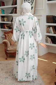 Green Hijab Dress 10377Y - 2