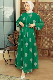 Green Hijab Dress 10437Y - 2