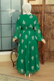 Green Hijab Dress 10437Y - 3