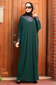 Green Hijab Dress 10560Y - 1