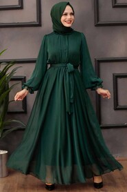Green Hijab Dress 14231Y - 1