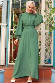 Green Hijab Dress 2247Y - 1