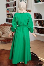 Green Hijab Dress 2289Y - 3