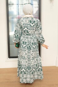Green Hijab Dress 23071Y - 2