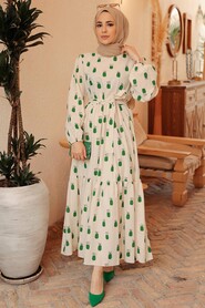 Green Hijab Dress 2319Y - 2