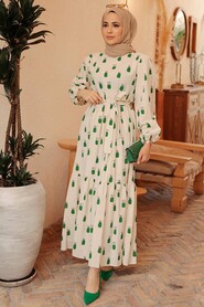 Green Hijab Dress 2319Y - 1