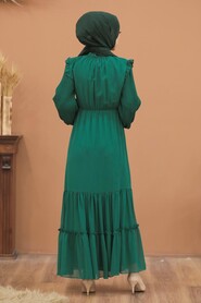 Green Hijab Dress 2409Y - 2