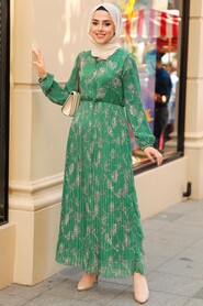 Green Hijab Dress 2483Y - 1
