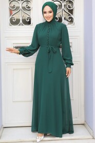 Green Hijab Dress 2703Y - 1