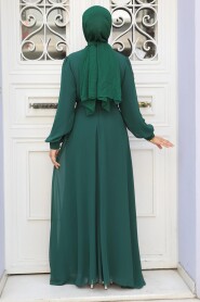 Green Hijab Dress 2703Y - 3