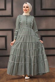 Green Hijab Dress 27090Y - 2