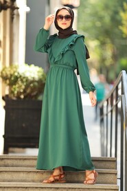 Green Hijab Dress 2742Y - 1