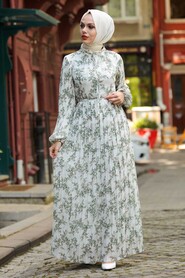 Green Hijab Dress 27891Y - 1
