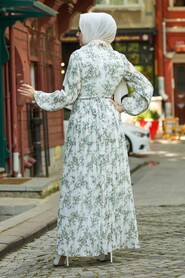 Green Hijab Dress 27891Y - 2