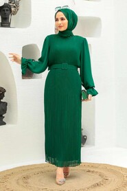 Green Hijab Dress 3343Y - 1