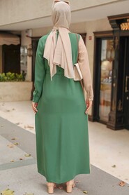 Green Hijab Dress 3437Y - 2