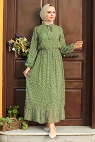 Green Hijab Dress 4339Y - 1