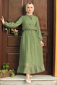 Green Hijab Dress 4339Y - 2