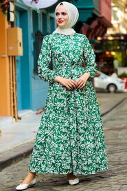 Green Hijab Dress 5192Y - 2