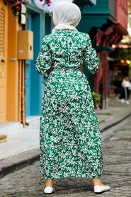 Green Hijab Dress 5192Y - 7