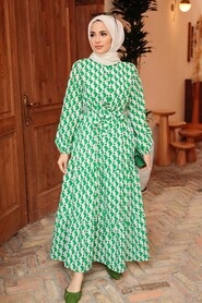 Green Hijab Dress 57221Y - 1