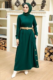 Green Hijab Dress 5804Y - 1
