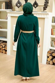 Green Hijab Dress 5804Y - 3