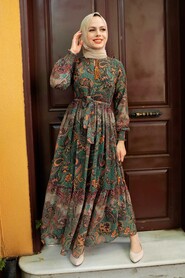 Green Hijab Dress 76440Y - 2