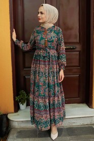 Green Hijab Dress 76441Y - 1