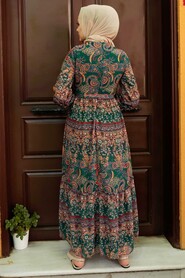 Green Hijab Dress 76441Y - 4
