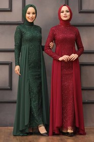  Plus Size Green Modest Wedding Dress 90000Y - 3