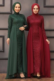  Plus Size Green Modest Wedding Dress 90000Y - 2