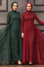  Plus Size Green Modest Wedding Dress 90000Y - 5