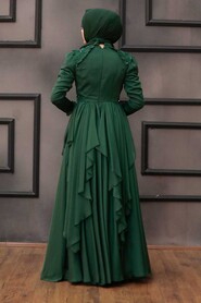  Luxury Green Muslim Long Sleeve Dress 21850Y - 3