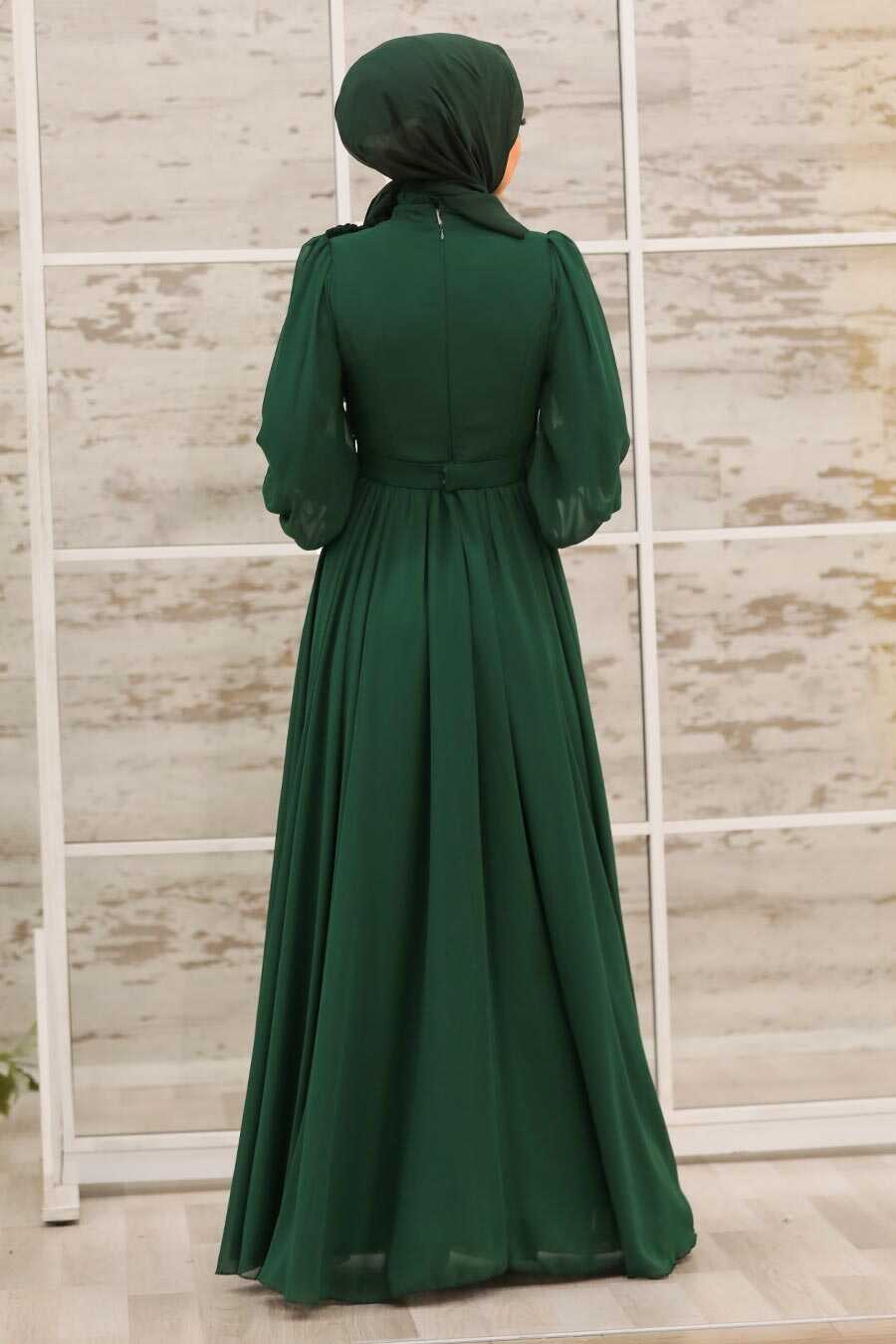 Green Hijab Evening Dress 21951Y - Neva-style.com