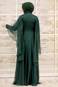 Green Hijab Evening Dress 21970Y - 2