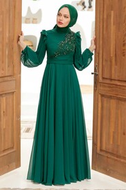  Long Sleeve Green Hijab Dress 22110Y - 2