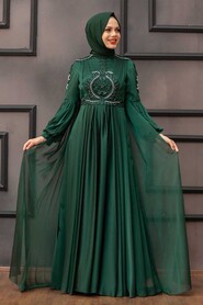  Elegant Green Muslim Fashion Evening Dress 2212Y - 2